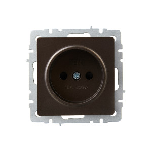 BRITE Розетка 1-местная без заземления с защитными шторками 10А РСш10-2-БрТБ темная бронза IEK