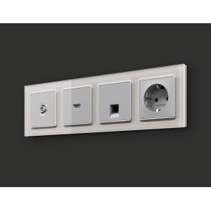MA414010 Комплект механизма розетки HDMI 2.0 ALFA Серебро глянец 40V500mA 2.0GHz 5-18Gbits QUANT AP4140, VM222 AMBRELLA VOLT