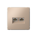 ARTGALLERY РОЗЕТКА двойная компьютерная RJ45+RJ45, кат. 5е, механизм, ПЕСОЧНЫЙ GAL001285