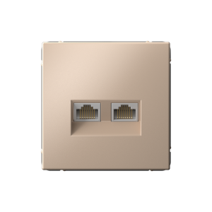 ARTGALLERY РОЗЕТКА двойная компьютерная RJ45+RJ45, кат. 5е, механизм, ПЕСОЧНЫЙ GAL001285