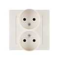 Розетка 2-м СП Simon15 16А IP20 250В без заземл. винт. клеммы сл. кость Simon 1590457-031
