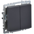 IEK BRITE BASE Графит Выключ. 2-кл прох. 10А ВС10-2-6-БрГ