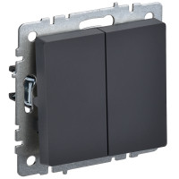 IEK BRITE BASE Графит Выключ. 2-кл прох. 10А ВС10-2-6-БрГ