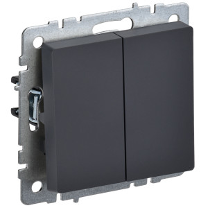 IEK BRITE BASE Графит Выключ. 2-кл прох. 10А ВС10-2-6-БрГ