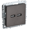 BRITE Розетка USB A+A 5В 3,1А РЮ10-1-БрТБ темная бронза IEK