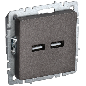 BRITE Розетка USB A+A 5В 3,1А РЮ10-1-БрТБ темная бронза IEK