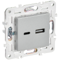 SKANDY Розетка USB A+C 3,1А SK-R14S серебряный IEK