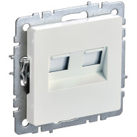 IEK BRITE BASE Жемчуг Розетка комп двойная кат.5E RJ45 РК10-2-БрЖ