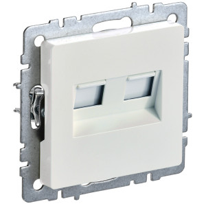 IEK BRITE BASE Жемчуг Розетка комп двойная кат.5E RJ45 РК10-2-БрЖ