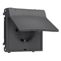 MS658010 Комплект механизма электрической розетки SIGMA Антрацит серый 50Hz 2PE сз сш и крышкой IP44 16A-250V QUANT PRO SP6580, PR141