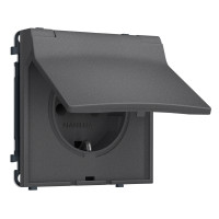 MS658010 Комплект механизма электрической розетки SIGMA Антрацит серый 50Hz 2PE сз сш и крышкой IP44 16A-250V QUANT PRO SP6580, PR141