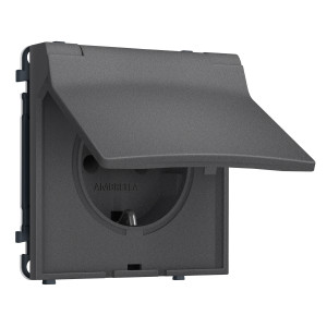 MS658010 Комплект механизма электрической розетки SIGMA Антрацит серый 50Hz 2PE сз сш и крышкой IP44 16A-250V QUANT PRO SP6580, PR141