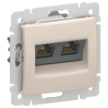 IEKVALENA Розетка компьютерная двойная RJ45 категория 6 UTP 6945331 песочный IEK