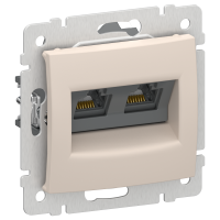 IEKVALENA Розетка компьютерная двойная RJ45 категория 5Е UTP 6945361 песочный IEK