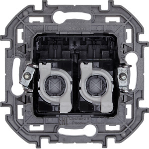 INSPIRIA Розетка компьютерная двойная RJ45 категория 5Е UTP антрацит