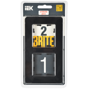 BRITE Рамка 2-местная РУ-2-2-Бр стекло черный RE IEK