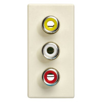 Розетка 3xRCA Simon SIMON 27, скрытый монтаж, слоновая кость, 2701093-031