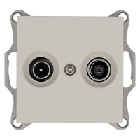 Jasmart Розетка TV+FM Φ9.5mm оконечная с накладкой, цвет Тауп