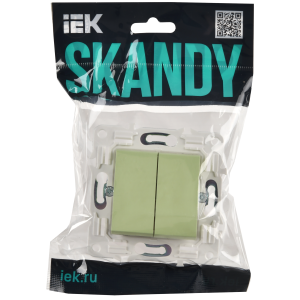 SKANDY Выключатель 2-клавишный проходной 10А SK-V05G мятный IEK