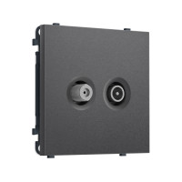 MS663310 Комплект механизма розетки TV оконечной + SAT SIGMA Антрацит серый 5-862MHz 3.5dB/950-2150MHz 3.8dB QUANT PRO (SP6633, PR217)