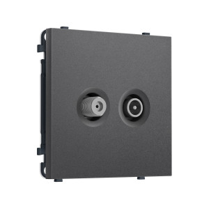MS663310 Комплект механизма розетки TV оконечной + SAT SIGMA Антрацит серый 5-862MHz 3.5dB/950-2150MHz 3.8dB QUANT PRO (SP6633, PR217)
