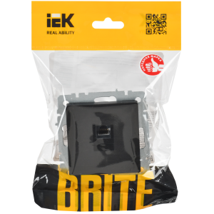 BRITE Розетка компьютерная RJ45 кат.6 РК11-БрЧ черный IEK
