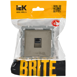 BRITE Розетка компьютерная RJ45 кат.6 РК11-БрШ шампань IEK