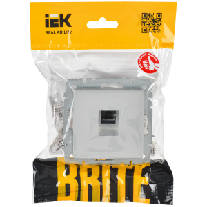 BRITE Розетка компьютерная RJ45 кат.6 РК11-БрА алюминий IEK
