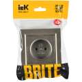 BRITE Розетка 1-местная без заземления без защитных шторок 10А в сб. РСР10-1-0-БрШ шампань IEK