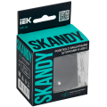 SKANDY Розетка с заземлением с защитными шторками 16А с USB C 18Вт SK-R17G графит IEK