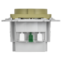FLITE Розетка 1-местная с заземлением с защитными шторками 16А с USB A+A 3,1А безвинтовое крепление РСЮша11-1-ФлО оливковый IEK