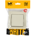 BRITE Выключатель 1-клавишный 10А в сборе ВСР10-1-0-БрКр бежевый IEK