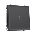MS902010 Комплект механизма 1-кл выключателя с подсветкой 3200K SIGMA Графит Мягкое касание 10A-250V QUANT PRO (SP9020, PR101, G11Y)