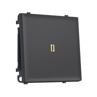 MS902010 Комплект механизма 1-кл выключателя с подсветкой 3200K SIGMA Графит Мягкое касание 10A-250V QUANT PRO (SP9020, PR101, G11Y)