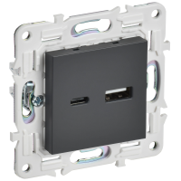 SKANDY Розетка USB A+C 3,1А SK-R14T титан IEK