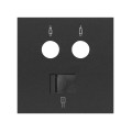 Simon 100 Черный матовый Накладка розетки комбинированной R-TV+SAT + RJ45