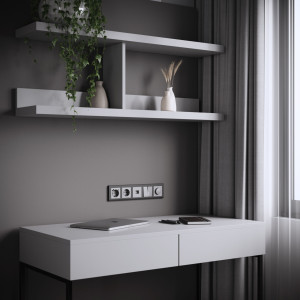 W1171765/ Розетка с заземлением, шторками и USB тип A+C  (серебряный матовый)