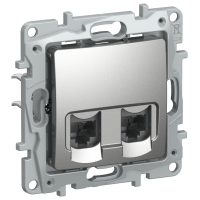 IEKETIKA Розетка компьютерная двойная RJ45 категория 5Е UTP 6724551 алюминий IEK