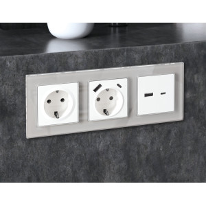 AF330404 Рамка ALFA Platos Серебро Стекло органическое 4-ая AMBRELLA VOLT