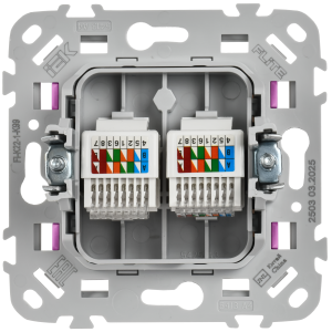FLITE Розетка 2-местная компьютерная RJ45 категория 5Е UTP РК5е-2-0-ФлПр пурпурный IEK