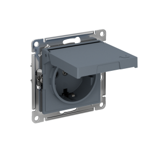 ATLASDESIGN РОЗЕТКА с заземлением со шторками с крышкой,16А,IP20, мех.,быстрозажим. клем., ГРИФЕЛЬ ATN000746S