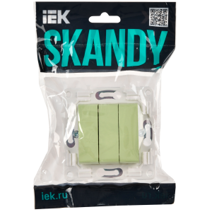 SKANDY Выключатель 3-клавишный 10А SK-V11G мятный IEK