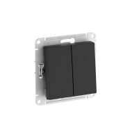 ATLASDESIGN AQUA 2-клавишный ВЫКЛЮЧАТЕЛЬ, IP44, сх.5, 10АХ, мех., быстрозажим. клем., КАРБОН ATN441051S