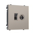 MS372510 Комплект механизма розетки компьютерной + TV оконечной SIGMA Серо-бежевый матовый RJ-45 CAT6/50-870MHz 1dB с/ш QUANT PRO (SP3725, PR195)