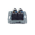 BRITE Розетка компьютерная двойная RJ45 кат.5E РК10-2-БрГ графит IEK