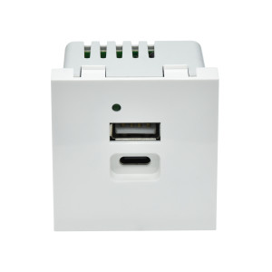 PRIMER РКЮ-25-40-П Розетка USB A+C 5В 4,2А (2 модуля) белая IEK
