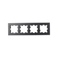 BRITE Рамка 4-местная РУ-4-2-Бр стекло черный матовый IEK
