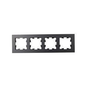 BRITE Рамка 4-местная РУ-4-2-Бр стекло черный матовый IEK