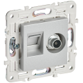 SKANDY Розетка двойная TV+RJ45 кат.6 SK-A15S серебряный IEK