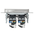 BRITE Розетка компьютерная двойная RJ45 кат.5E РК10-2-БрГН металл хром/никель IEK